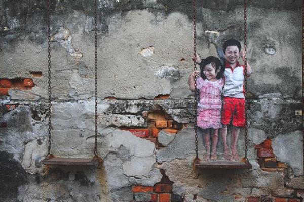 Brother and Sister on Swing (Marking George Town)