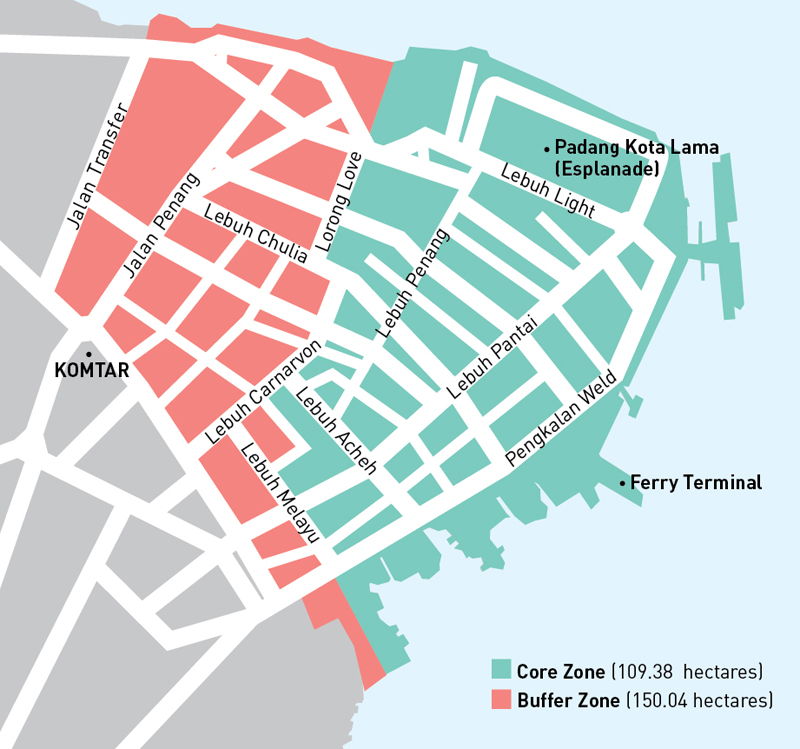 Penang CulturalHeritage HeritageZones CoreBufferZones 